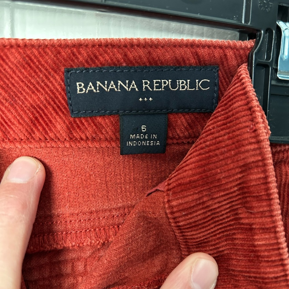 Banana Republic Rust Orange Corduroy Mini Skirt Size 6 - Picture 11 of 12